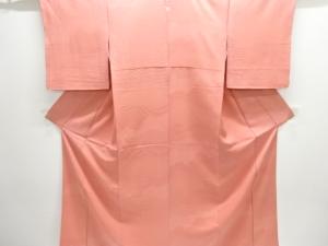 霞模様織り出し一つ紋色無地着物